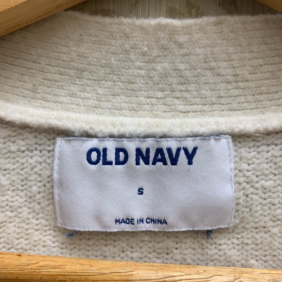 Old Navy Cream Button Down Crew Neck Sweater - Picture 5 of 5